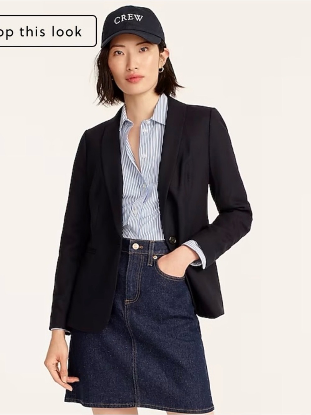 J. Crew Black Women's Park Wool Single-Button Blazer